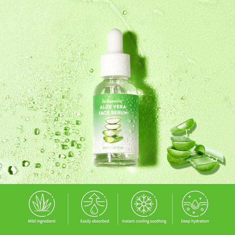 Lakerain Aloe Vera Face Serum | Health & Beauty Hydrating Moisturizer thumbnail 1