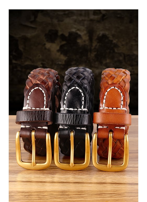 Vintage Woven Vegetable-Tanned Leather Belt | Canadian Made thumbnail 10