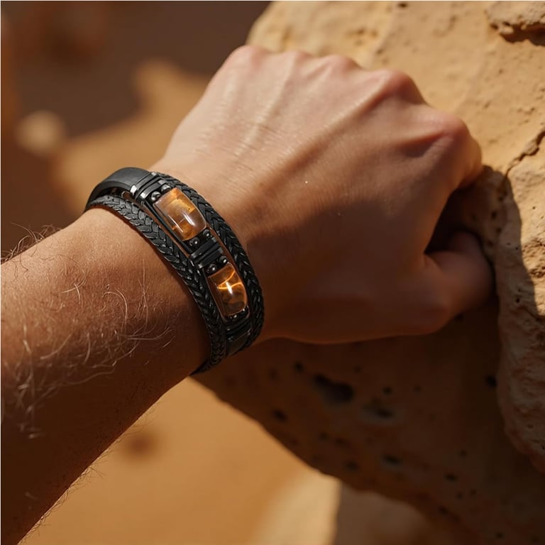 Natural Tiger Eye Stone Bracelet for Men & Women | Handmade thumbnail 5
