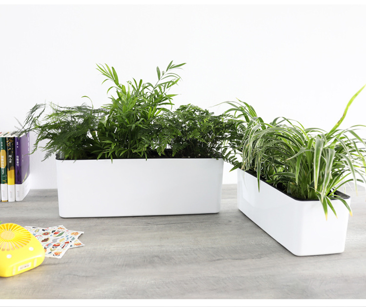 Rectangular Plastic Self-Watering Lazy Flower Pot for Balcony Vegetables thumbnail 6