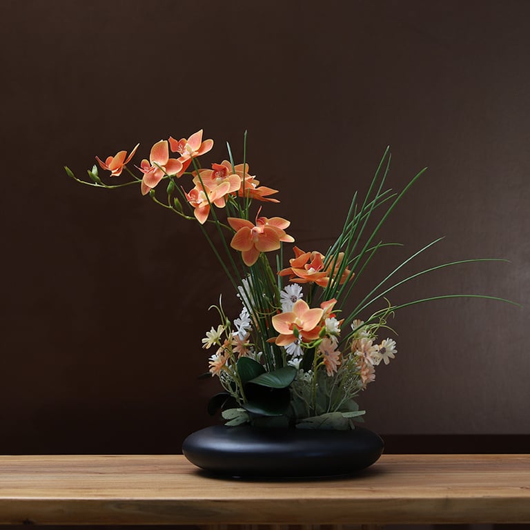 Silicone-Feel Dove Orchid Artificial Flower Arrangement | Modern Minimalist Home Decor thumbnail 9