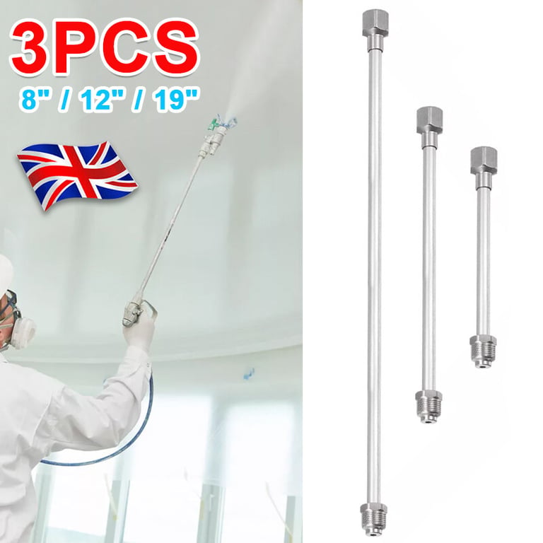 3 Pcs Airless Paint Sprayer Extension Rod 8 12 19 Extension Spray Gun Paint thumbnail 6