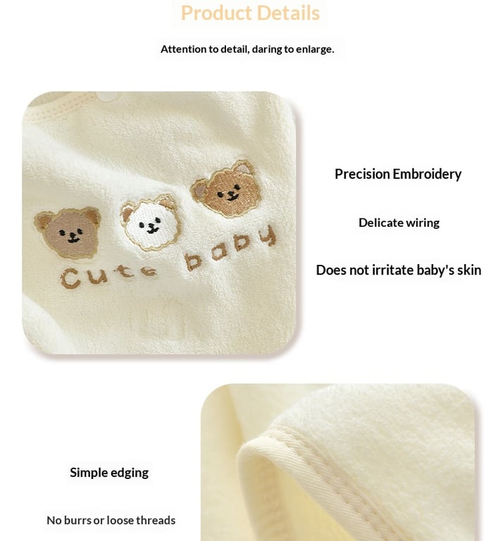 Baby Coral Fleece Hooded Cape Bath Towel | Absorbent & Quick-Drying thumbnail 15