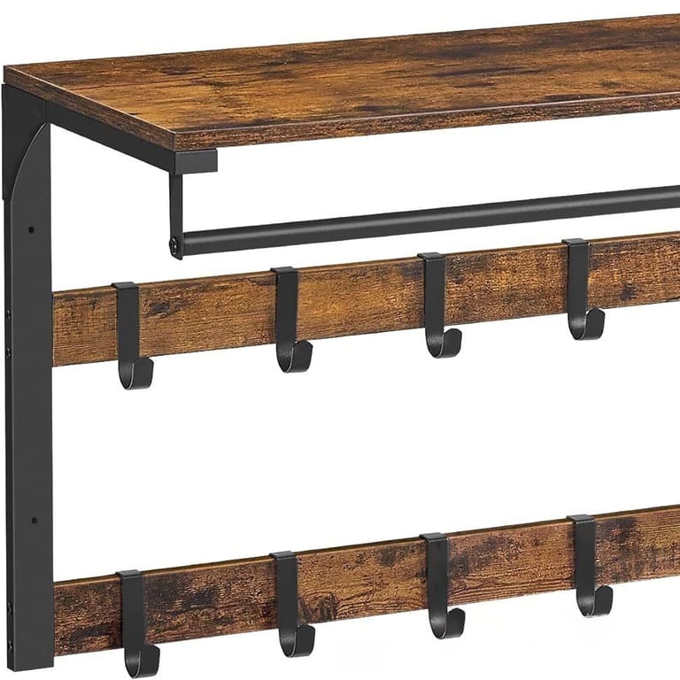 Retro Wall-mounted Coat And Hat Rack Decorative Storage Shelf