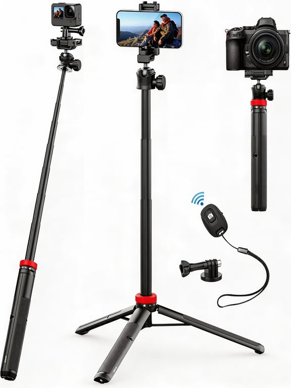 Portable Aluminum Alloy Selfie Stick For Phone Cameras | Home & Kitchen thumbnail 10
