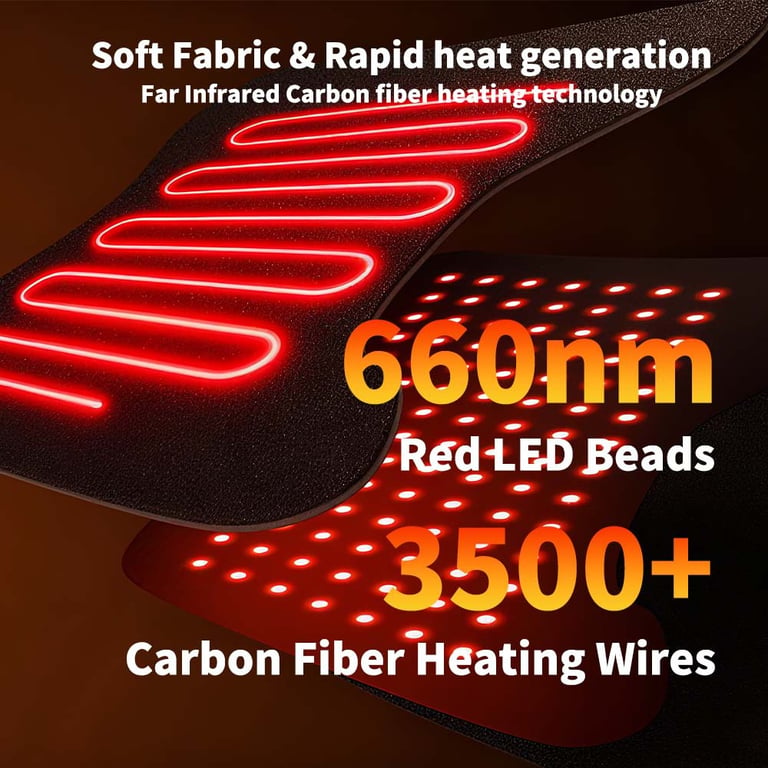 660nm Red Light Therapy Hip Wrap | USB Heating Massage Device thumbnail 6