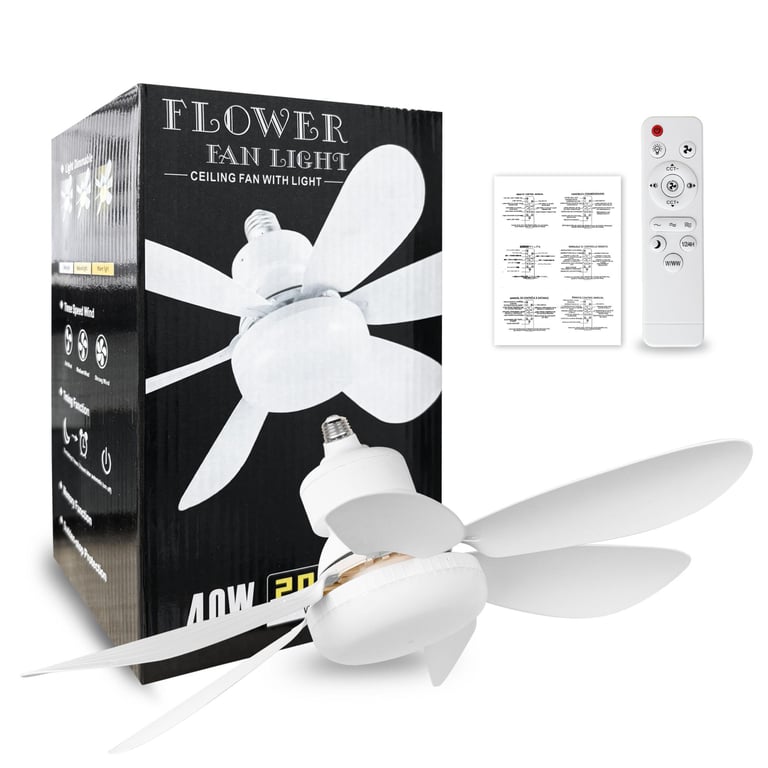 40W Modern Led Ceiling Fan With Light Dimmable E27 Bedroom Living Room Fan Lamp