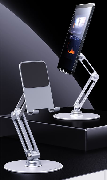 Aluminum Alloy Tablet Stand | Adjustable Desktop Holder for iPad & Phone thumbnail 3