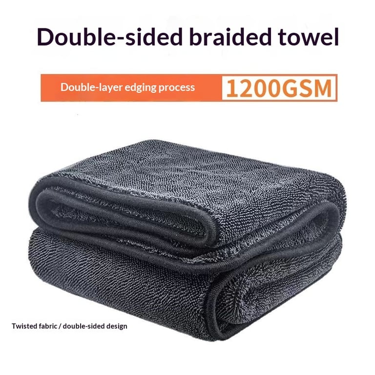 Braided Water Collecting Car Towel | 1200GSM Microfiber Drying thumbnail 1