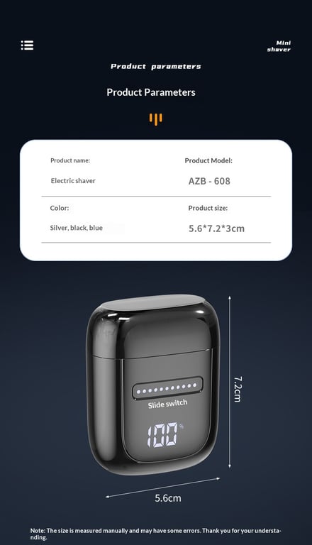 LED Digital Display Portable Mini Electric Shaver | Fast-Charging thumbnail 4