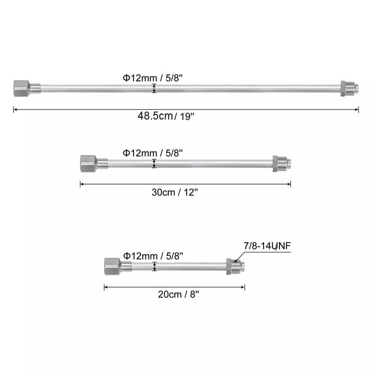 3 Pcs Airless Paint Sprayer Extension Rod 8 12 19 Extension Spray Gun Paint