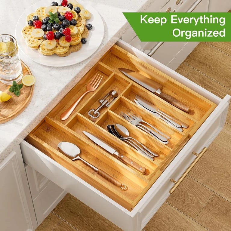 Extendable Bamboo Drawer Organizer thumbnail 3