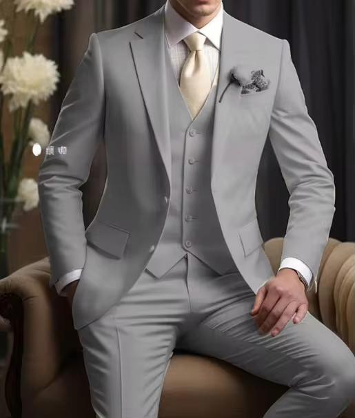Elegant Business Banquet Suit Set For Men | Three-Piece Formal Wear thumbnail 10