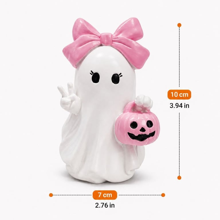 Cute Halloween Ghost Pumpkin Resin Desk Organizer Set | Captain Fam thumbnail 3