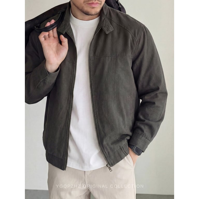 Old-Money Vintage Stand-Collar Utility Jacket | Canadian Menswear thumbnail 4