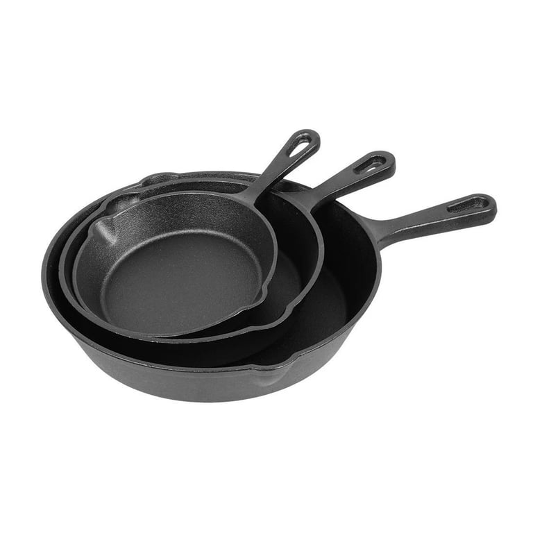 3-Piece Cast Iron Skillet Set | Pre-Seasoned Non-Stick Frying Pans thumbnail 1