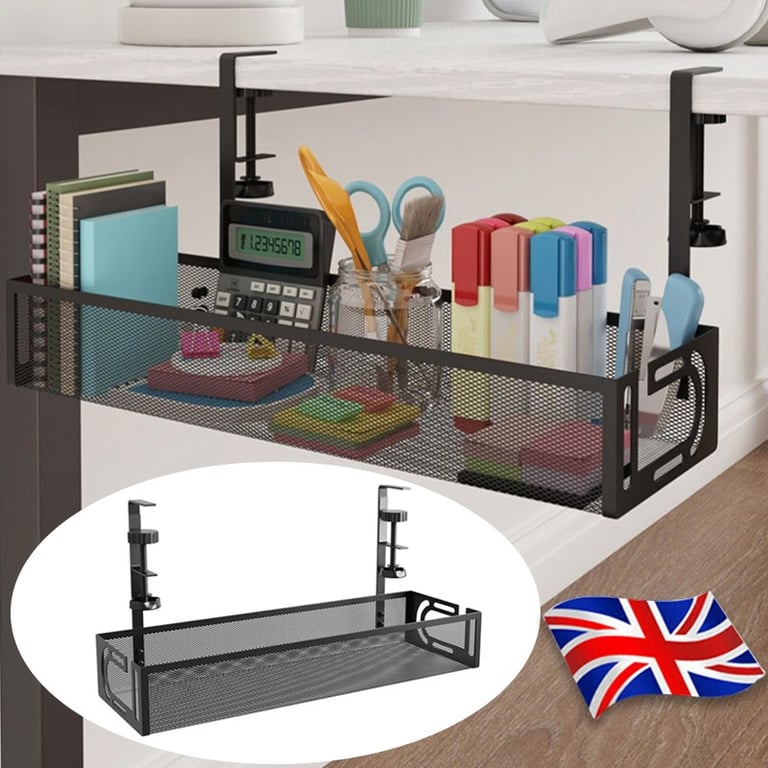 Under Desk Cable Management Tray Cord Holder Storage Office Home Table Tidy Rack thumbnail 7