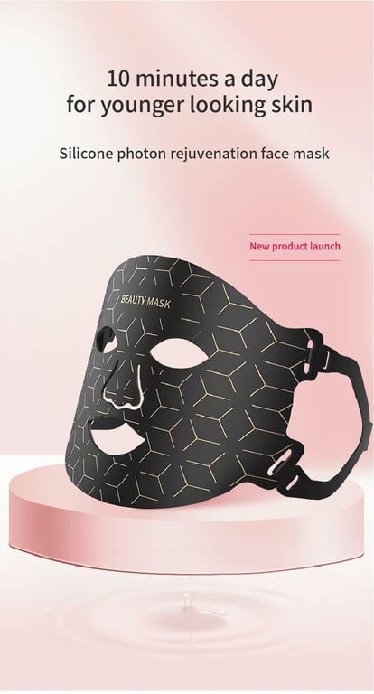 LED Silicone Multicolor Photon Therapy Rejuvenating Facial Mask | Canada thumbnail 12