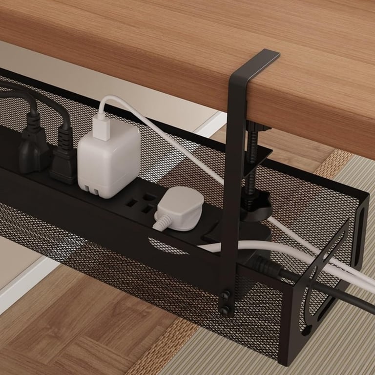 Under Desk Cable Management Tray Cord Holder Storage Office Home Table Tidy Rack thumbnail 4