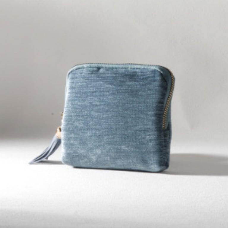 Velvet Cosmetic Bag with Tassel | Zippered Travel Pouch Canada