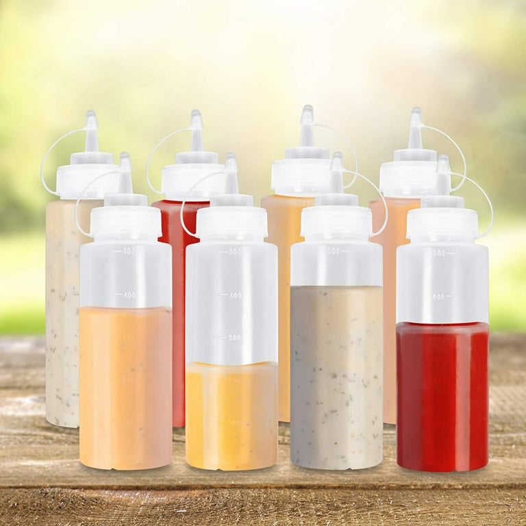 8 Pack Squeeze Sauce Bottles 500ml | Leak-Proof Condiment Dispensers thumbnail 5