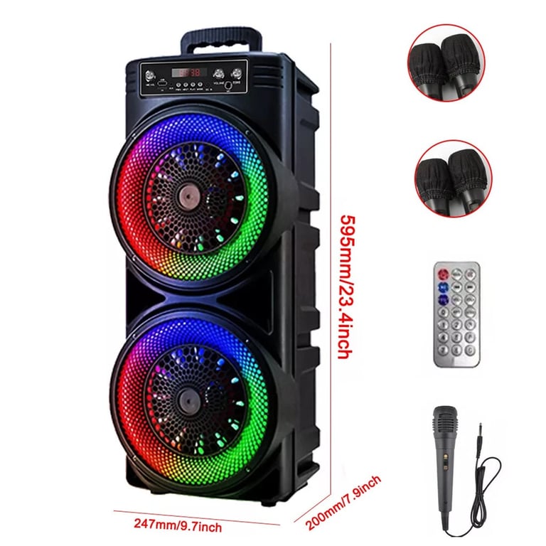 Portable Bluetooth Speaker Subwoofer with Karaoke Mic | Party Bass System thumbnail 13