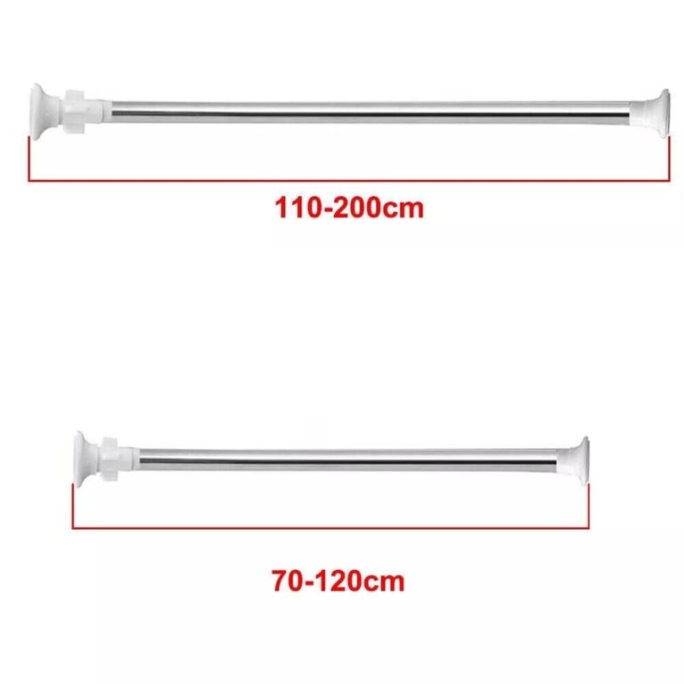 Heavy Duty Telescopic Shower Curtain Pole | No-Drill Spring Tension Rod thumbnail 13