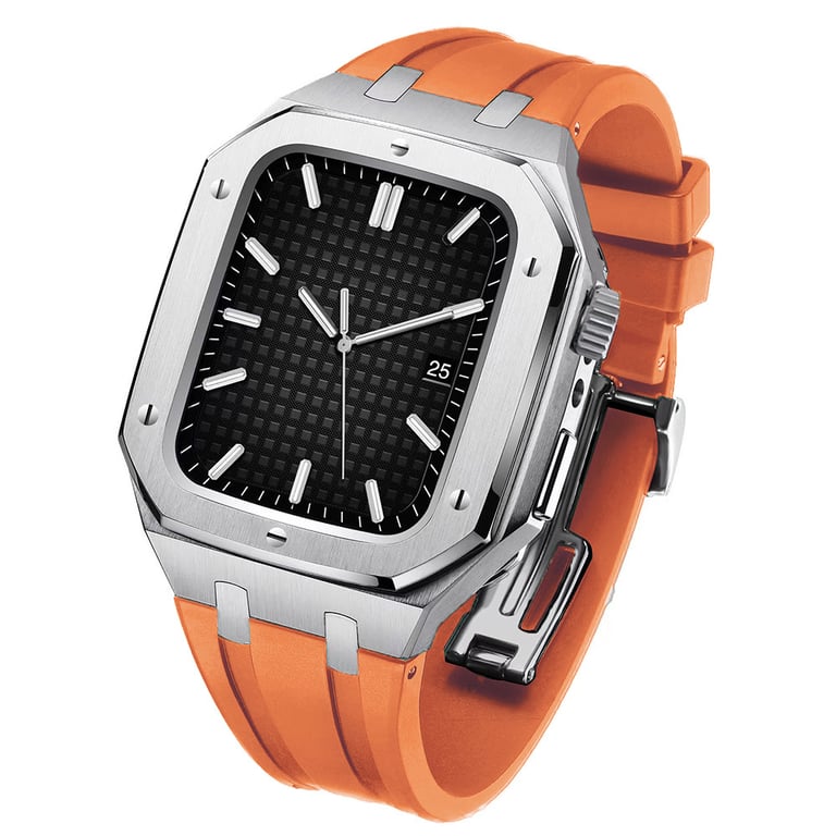 Stainless Steel Smartwatch Case with Fluororubber Band | Luxury Sports Watch thumbnail 17