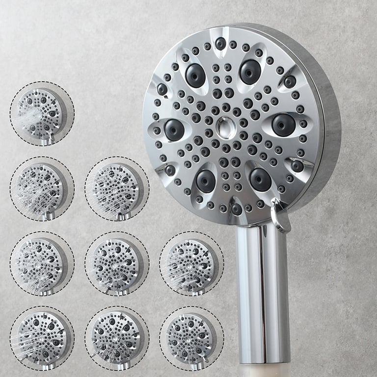9-Setting Handheld Shower Head with Filtration | Chrome & Matte Black thumbnail 8