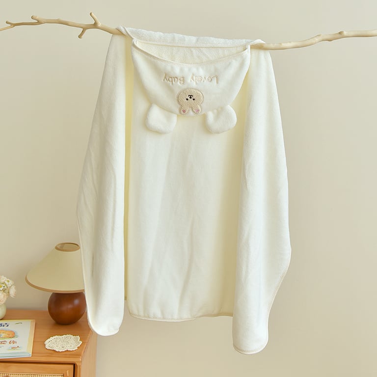 Baby Coral Fleece Hooded Cape Bath Towel | Absorbent & Quick-Drying thumbnail 6