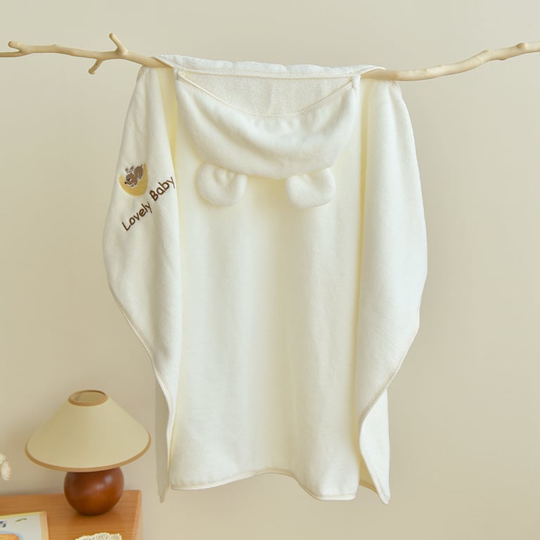 Baby Coral Fleece Hooded Cape Bath Towel | Absorbent & Quick-Drying thumbnail 7