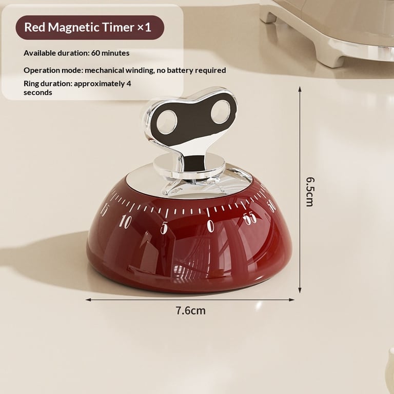 Magnetic Kitchen Timer Lite-Luxury Precise Countdown | Retro Design thumbnail 13