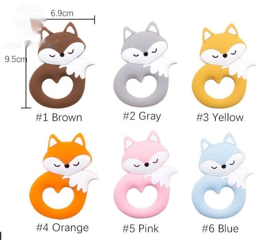 Baby Teether, Food-grade Silicone Teether, Cartoon Animal Du thumbnail 13