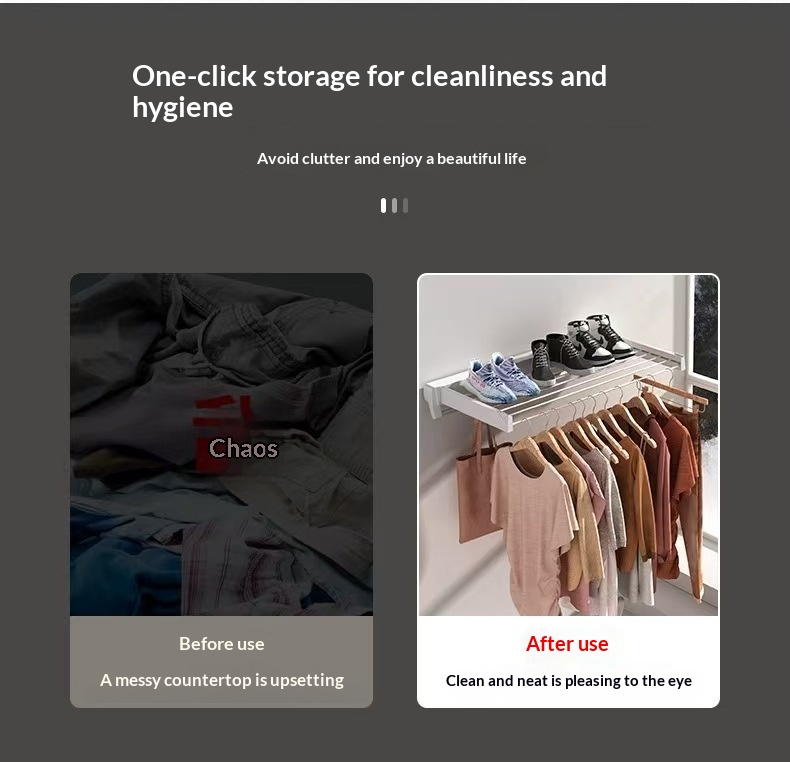 Wall-Mounted Folding Clothes Drying Rack | Space-Saving Design thumbnail 6