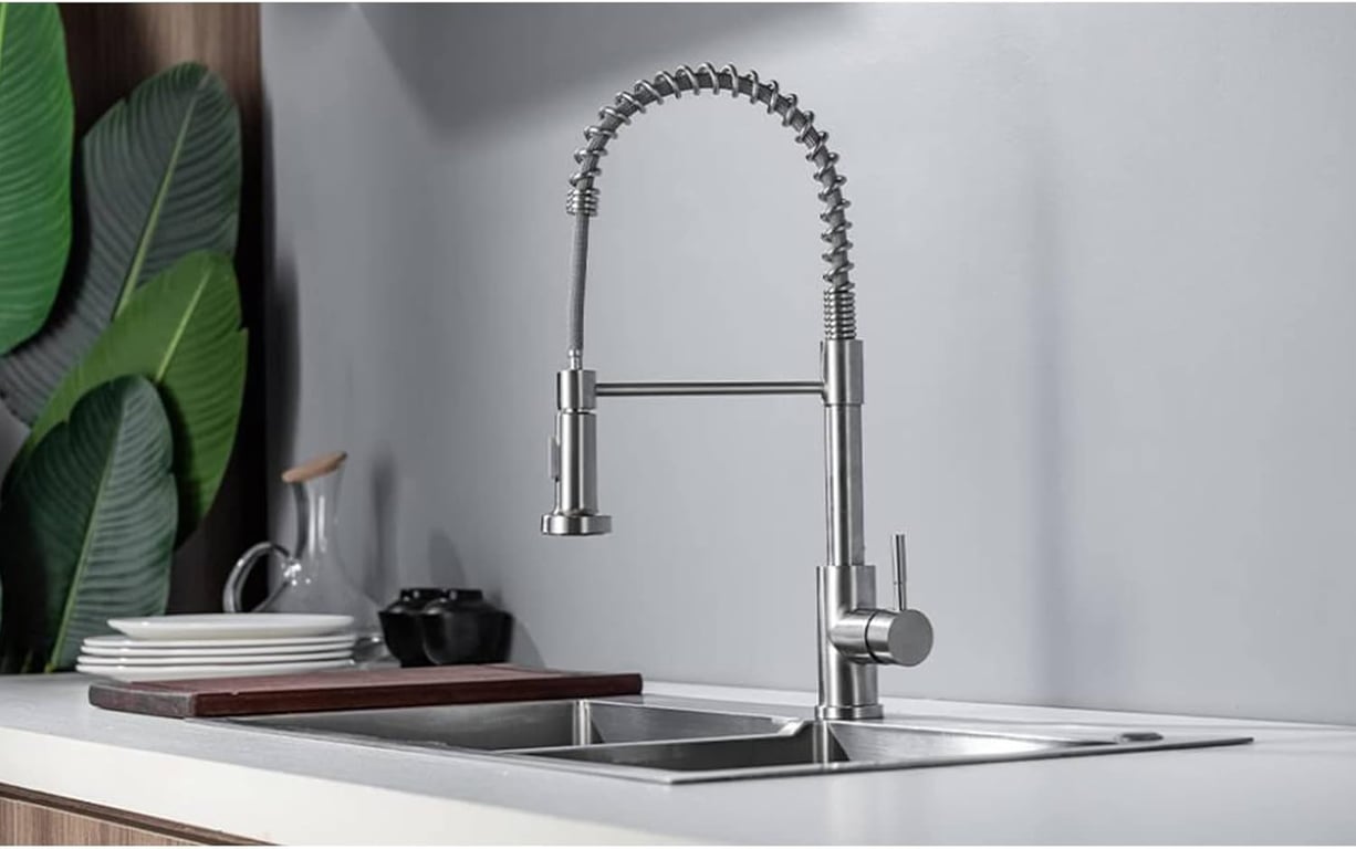 Modern Monobloc Pull Out Kitchen Mixer Tap Dual Spout Spray Single Lever 360 thumbnail 7