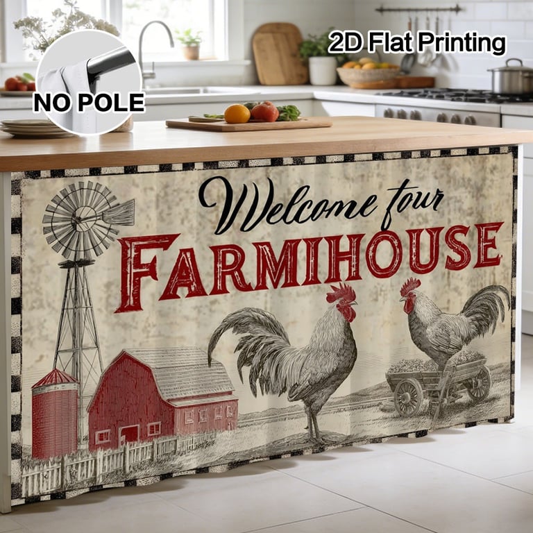 Autumn Thanksgiving Halloween Kitchen Storage Rack Decorative Curtain With Rod thumbnail 19