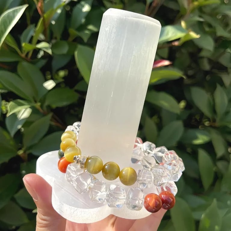 Selenite Ring Holder Storage Tray | Natural Crystal Jewelry Organizer thumbnail 10