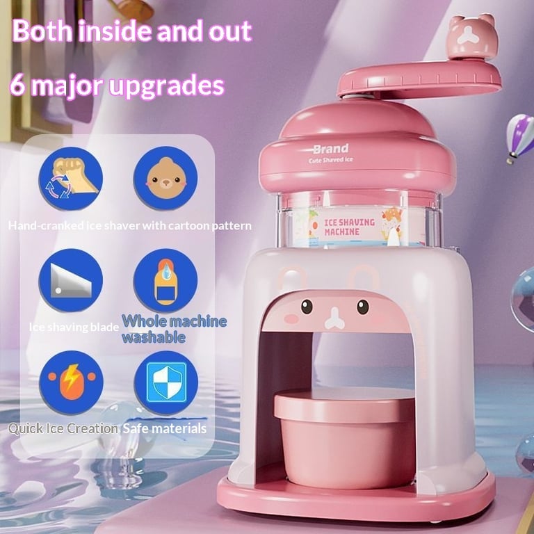 Hand-Cranked Ice Shaver For Kids | Fun Home Shaved Ice Maker thumbnail 2