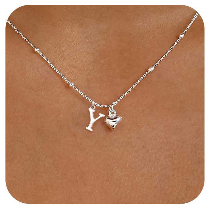 Personalized Initial Heart Pendant Necklace | Stainless Steel thumbnail 13