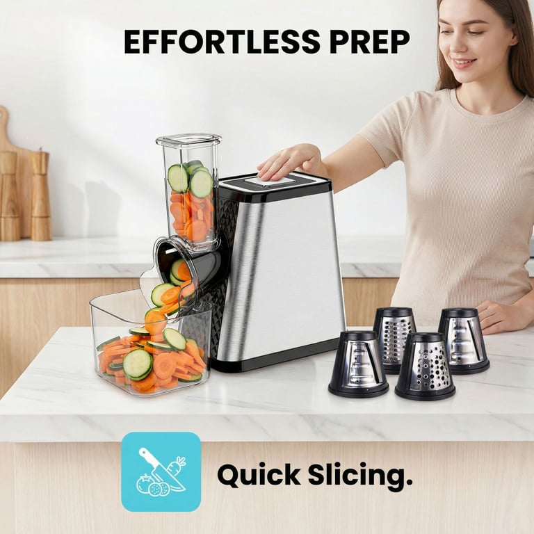 Electric Vegetable Slicer & Flour Mill | Multi-Hole Food Processor thumbnail 9