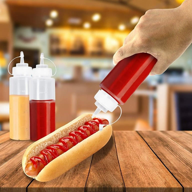 8 Pack Plastic Squeeze Bottles 500ml | Food-Grade Condiment Dispensers thumbnail 18