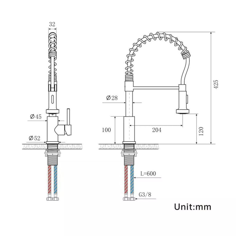 Kitchen Faucet, Kitchen Tap, Pull-out Spray Head, 360  Sink Faucet thumbnail 9