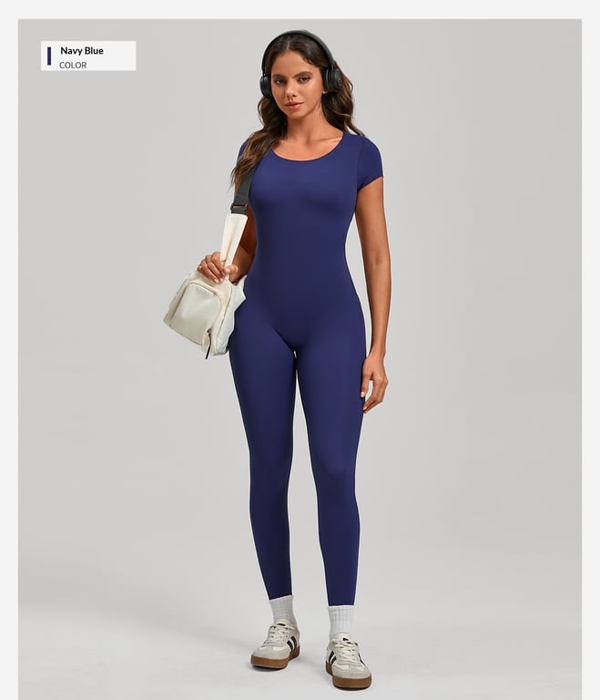 Women's Fashion Solid Color Quick-Drying Yoga Bodysuit | Open Back thumbnail 12