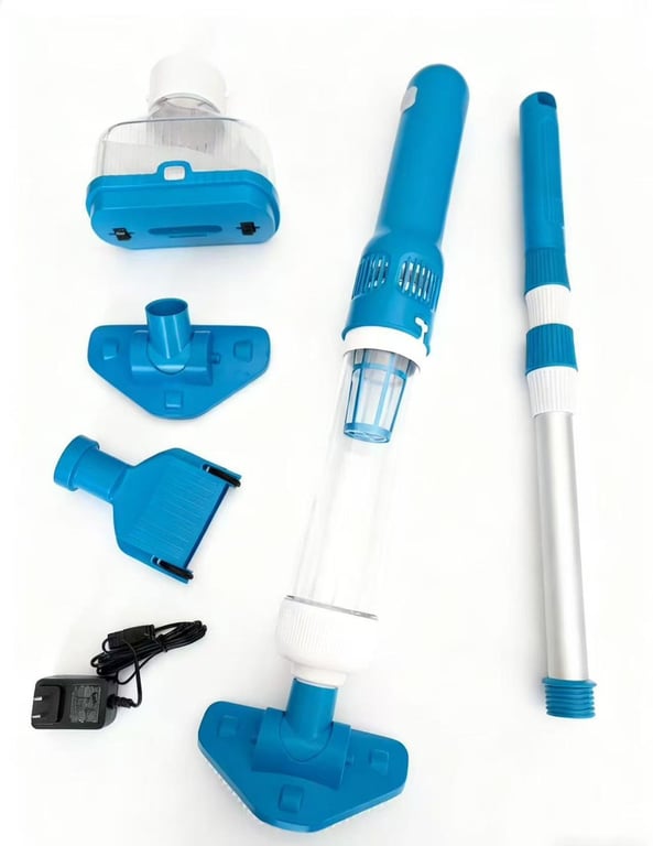 Cordless Wireless Pool Vacuum Cleaner | Telescopic Pole & Attachments