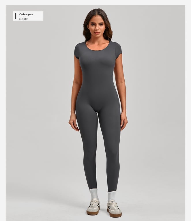 Women's Fashion Solid Color Quick-Drying Yoga Bodysuit | Open Back thumbnail 17