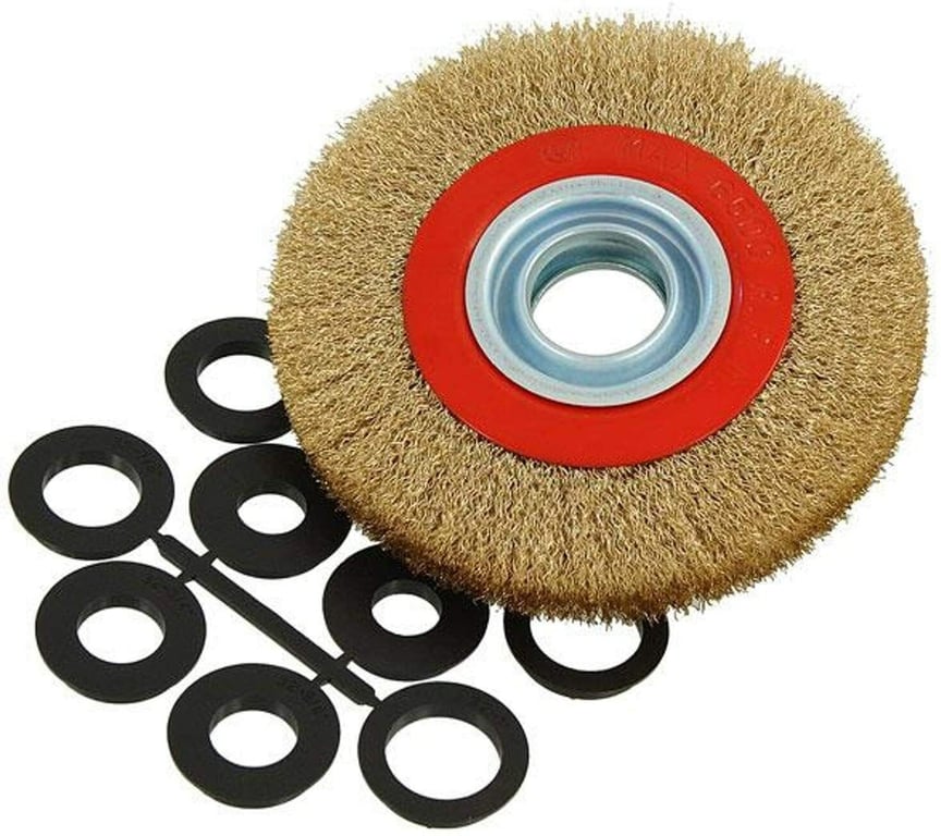 6in Wire Wheel Grinder Bench Grinding Grinder Wire Brush Fine With Reducers UK NEW thumbnail 11