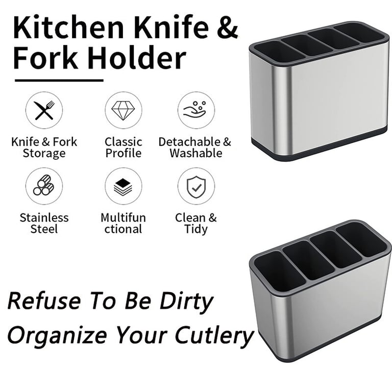 Stainless Steel Kitchen Cutlery Holder | Utensil Storage Organizer thumbnail 11