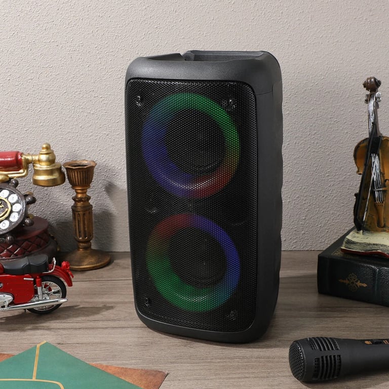 Portable Bluetooth Speaker Sub Woofer Heavy Bass Sound System Party & Mic thumbnail 1