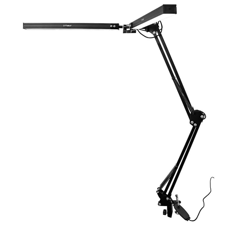 Double-Head Led Desk Lamp Swing Arm Clamp Folding Dimmable Adjustable Brightness thumbnail 3