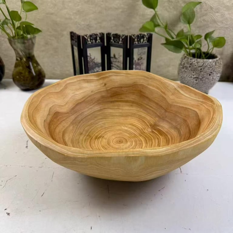 European-Style Wooden Boat-Shaped Fruit Tray | Solid Wood Serving Bowl thumbnail 2